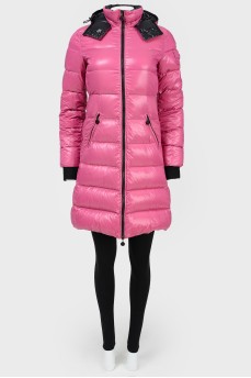 Quilted long down jacket