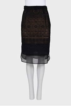 Black skirt with lace