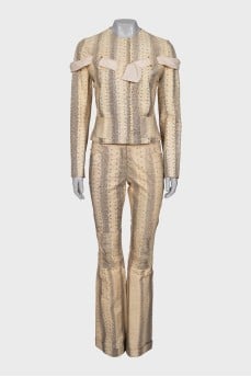 Suit with snakeskin trousers
