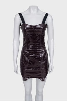 Mini dress with embossed zipper