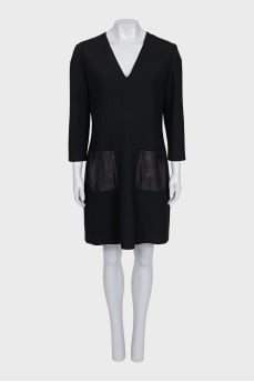 Black dress with patch pockets