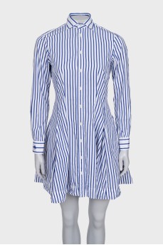 Fitted striped dress with long sleeves