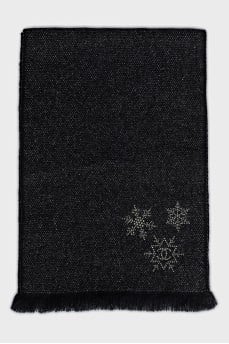 Black scarf with rhinestones