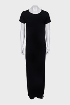 Straight cut maxi dress with a slit