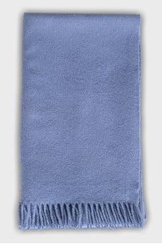 Scarf with fringe made of wool and cashmere