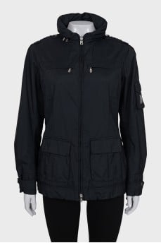Black hooded jacket