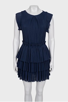 Blue pleated dress