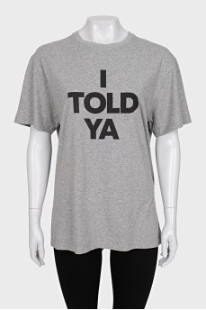 Gray straight t-shirt with print