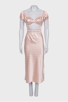 Fitted polka dot dress