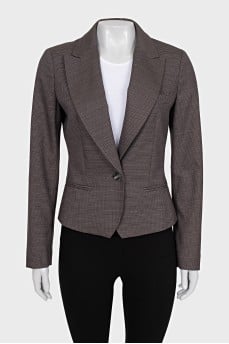 Fitted jacket in houndstooth print