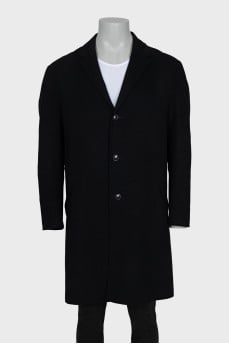 Men's straight-cut coat with pockets