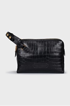 Men's embossed leather bag