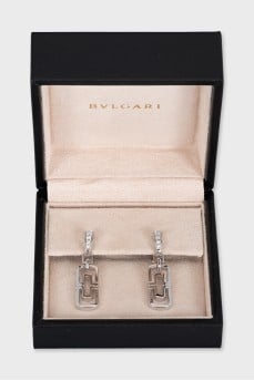 Parentesi white gold earrings