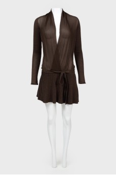 Knitted dress with a low waist