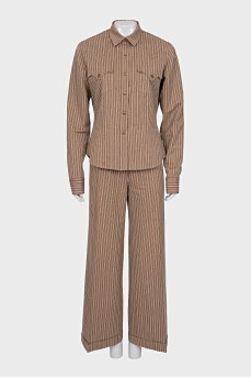 Striped suit of shirt and trousers