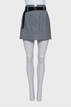 Houndstooth print mini skirt