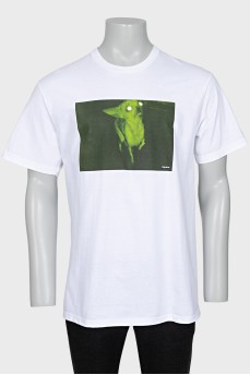 Men's white printed t-shirt