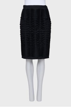 Pleated pencil skirt