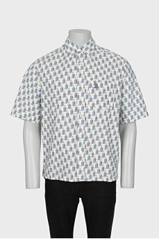 Men's short-sleeved printed shirt
