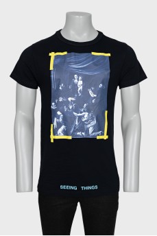 Men's T-shirt with contrasting print