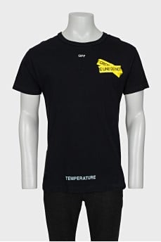 Men's T-shirt with yellow print