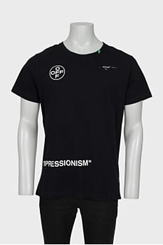 Men's T-shirt with pink print on the back