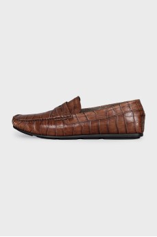 Men's insulated loafers with embossing
