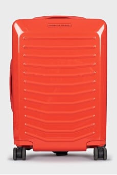 Red plastic suitcase