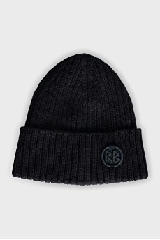 Black hat with a brand logo