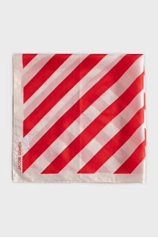 Red and white silk scarf