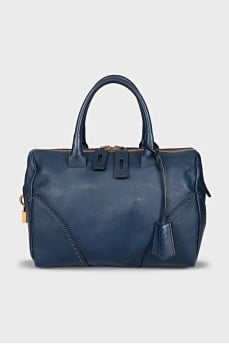 Leather tote bag with handles