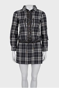 Checkered shirt dress