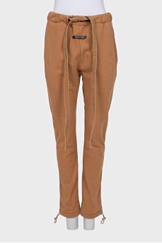 Brown drawstring trousers