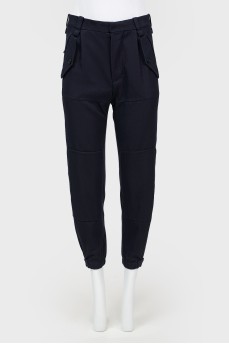 Slim fit trousers with patch pockets