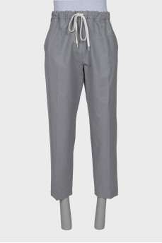 Men's wide-leg drawstring trousers