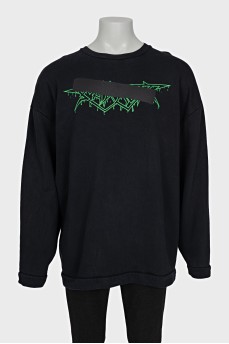 Men's black sweatshirt with print