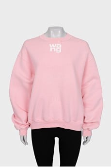 Pink sweatshirt with brand logo