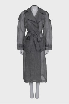 Transparent wrap-around raincoat