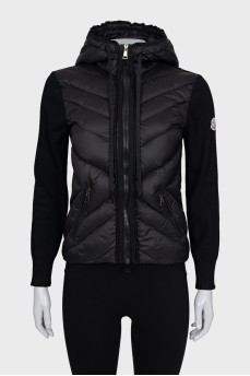 Black zip-up jacket with a hood