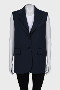 Loose-fitting wool vest