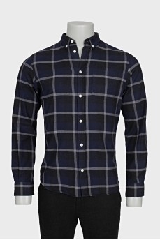Men's blue plaid shirt