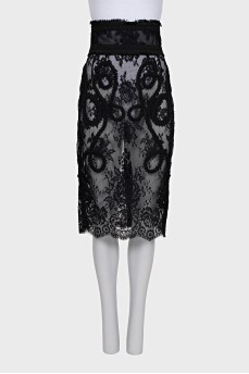 Transparent lace skirt