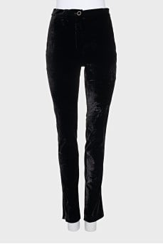 Tapered velvet trousers