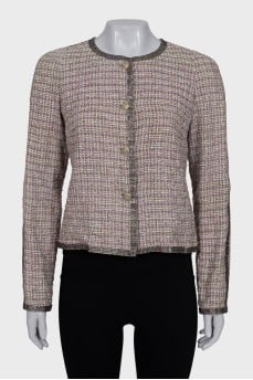 Set of jacket and vest with rhinestones