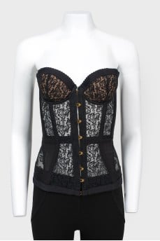 Lace corset on hooks