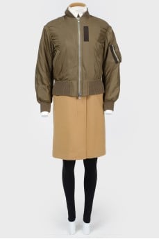 Coat with bomber jacket