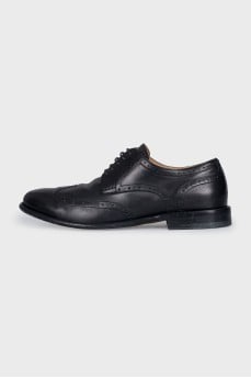 Men's black leather brogues