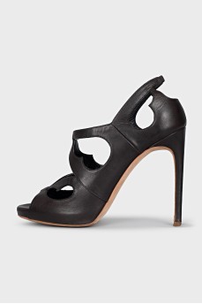 Brown cutout sandals