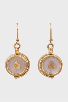 Round gold earrings