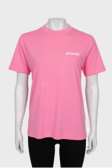 Pink straight-cut T-shirt
